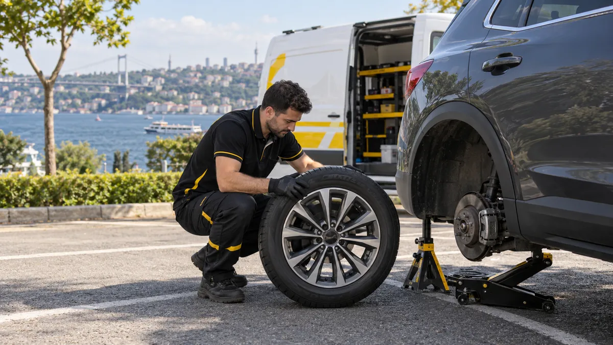 Yerinde lastik değişimi hizmeti