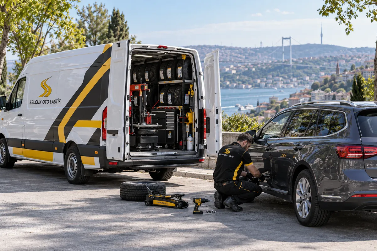 Mobil lastik servisi aracı ve lastik müdahalesi